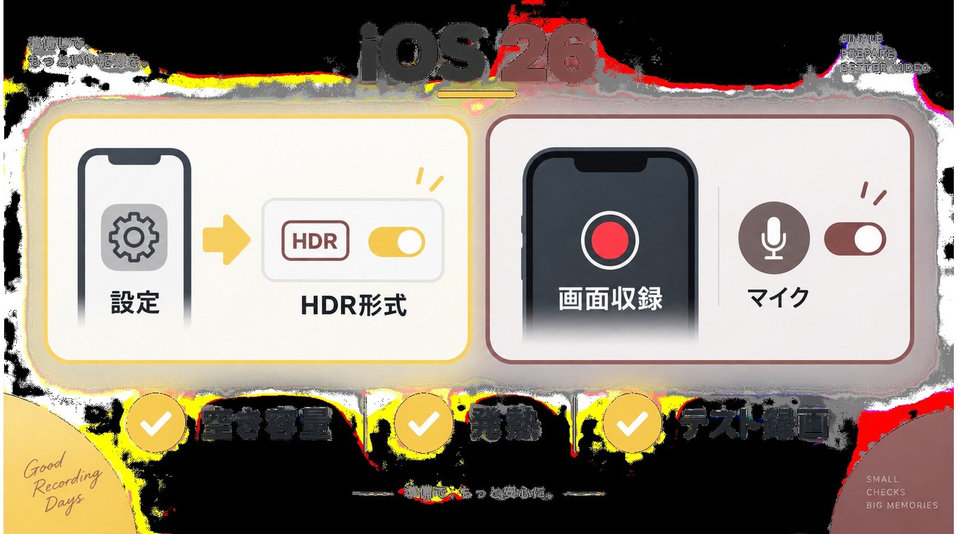 iOS 26のHDR設定と画面収録前に確認する項目