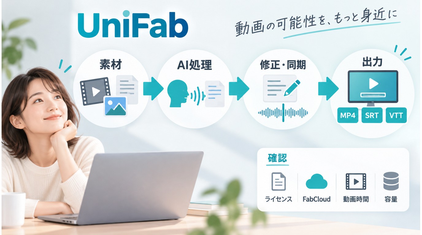 UniFab無料体験の検証工程とFabCloudを含む利用条件。