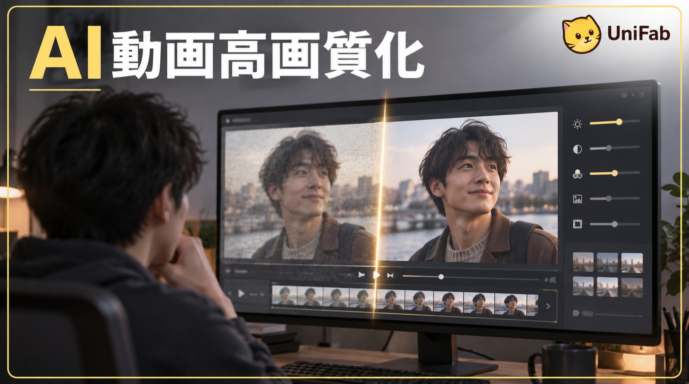 【完全ガイド】AIで動画を画質補正して高画質化|ぼけ・ノイズ・古い映像を自然に改善する方法