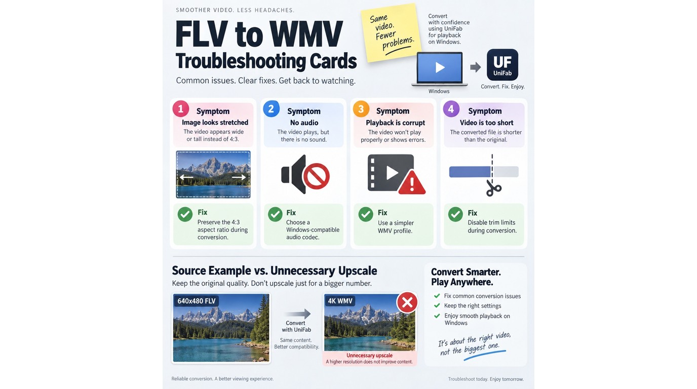 WMV fixes for stretched video, missing audio, corrupt playback, and short duration