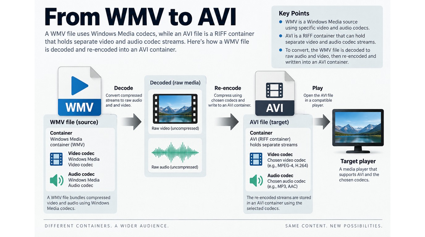 WMV and AVI containers with video and audio codecs explained