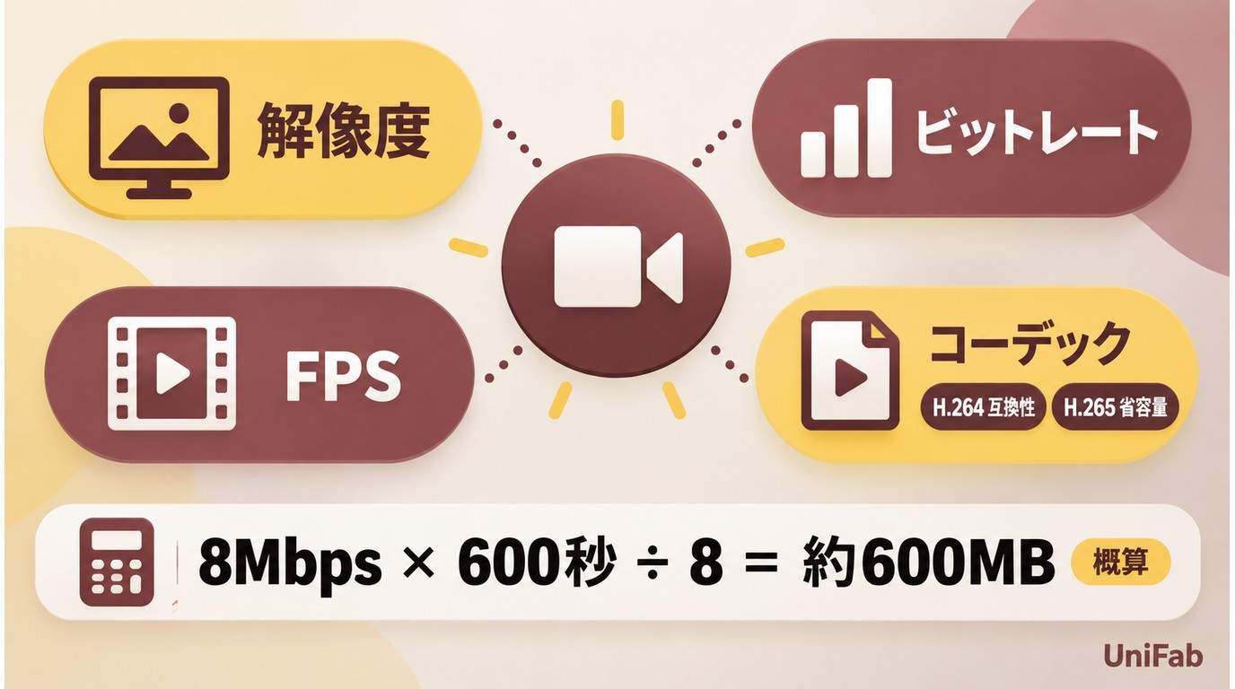 MP4の解像度とビットレートとFPSとコーデックの設定関係
