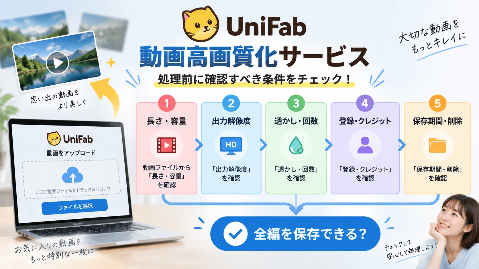 UniFabなどの無料動画高画質化サイトで保存前に確認する5つの制限