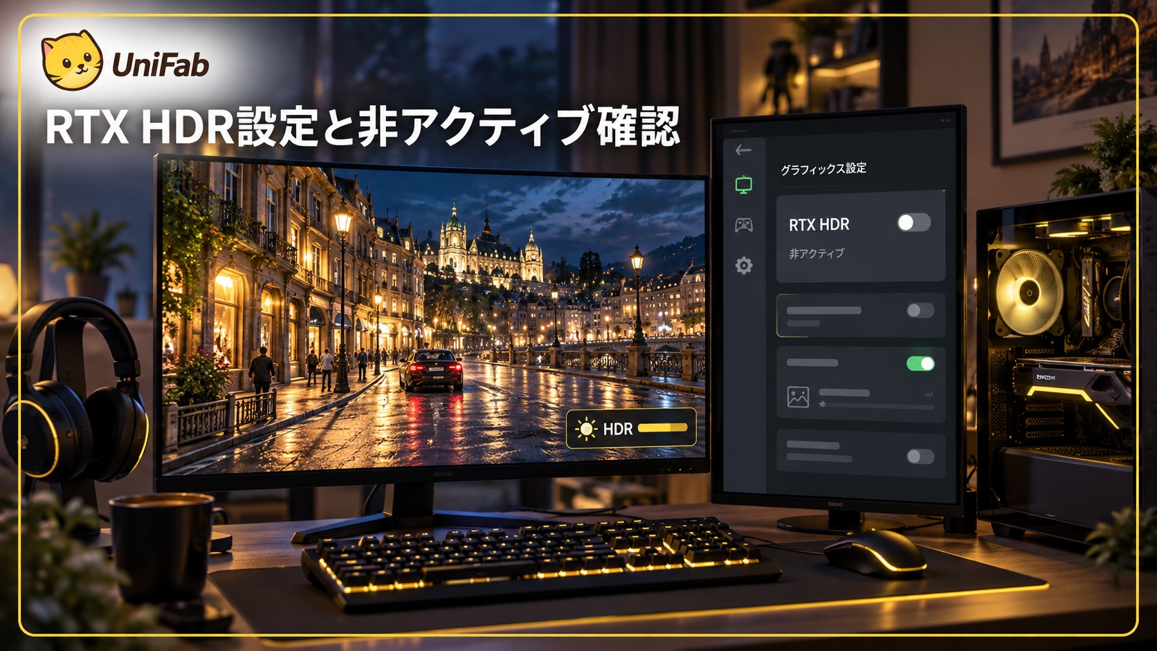 2026年版RTX HDR設定：NVIDIAのおすすめ値と非アクティブ時の確認方法