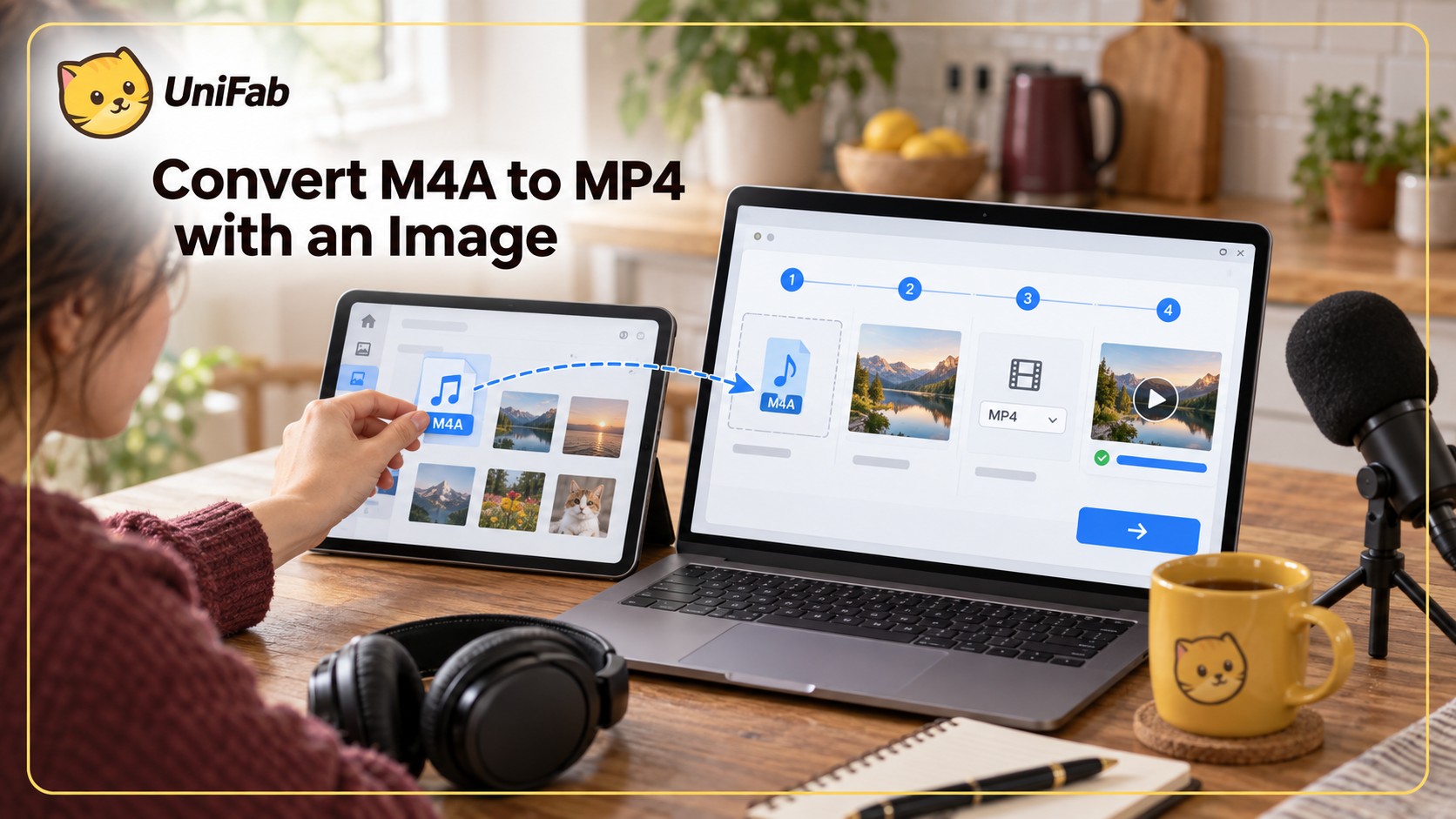 M4A to MP4 in 4 Steps: Add an Image