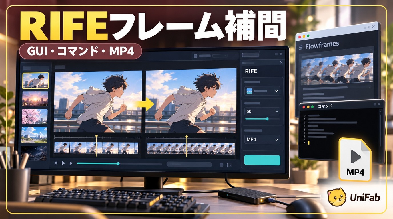 RIFEフレーム補間の使い方:Flowframes・コマンド設定・MP4保存を解説