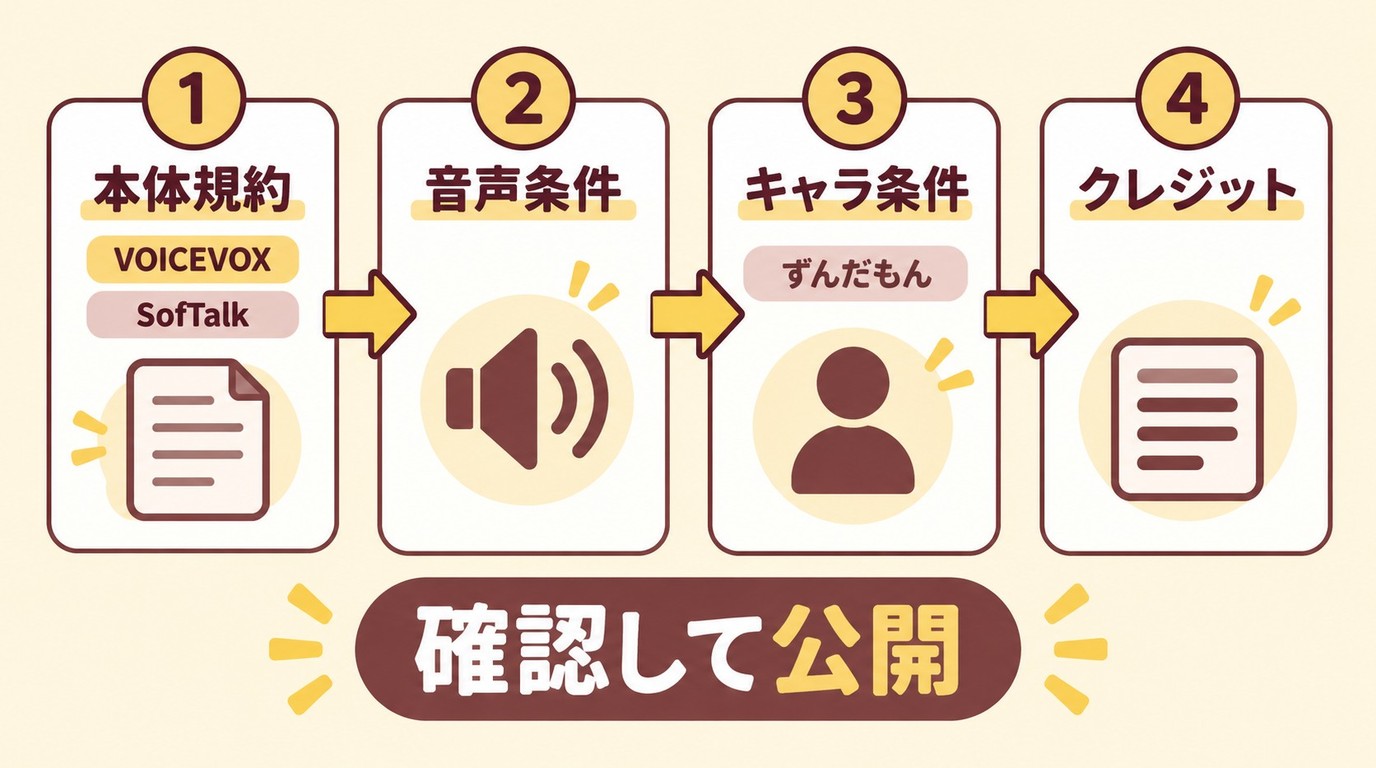 VOICEVOXやSofTalkの音声を商用利用する前の確認手順