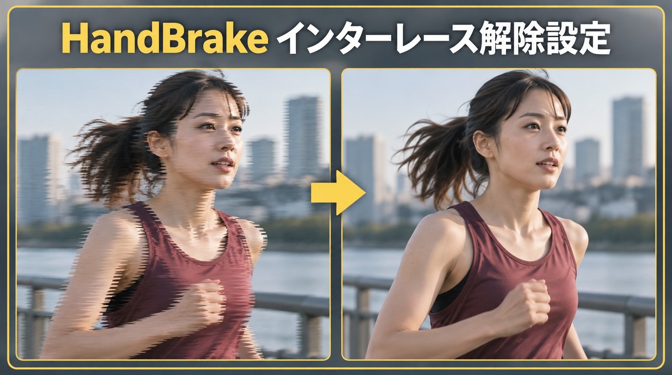 HandBrakeで動画のインターレース解除を行うときの設定と注意点