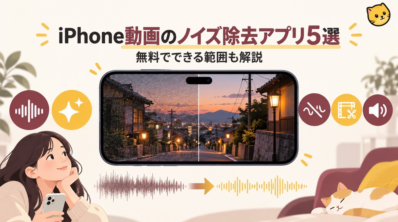 iPhone動画のノイズ除去アプリ5選：無料でできる範囲も解説