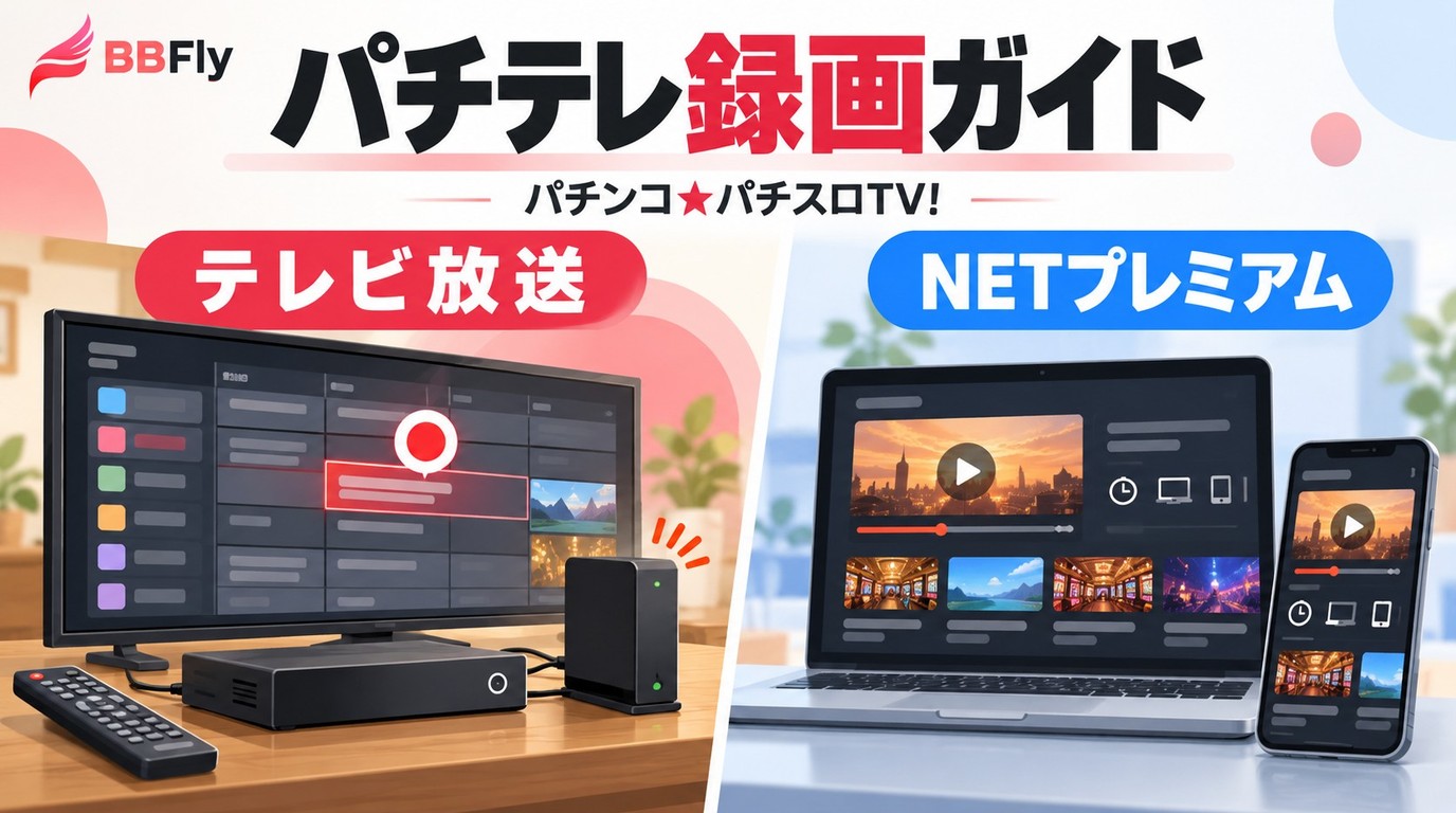 パチテレの録画は視聴環境でどう違う?テレビ放送とNETプレミアムの注意点